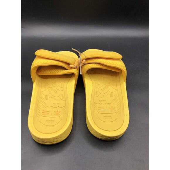 NWT Adidas Originals Pharrell Mens 12 Yellow Chancletas HU Boost Slides HO4407 - Picture 8 of 12
